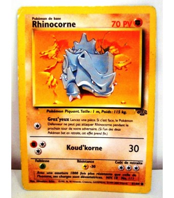 CARTE POKEMON  RHINOCORNE 70PV 61/64