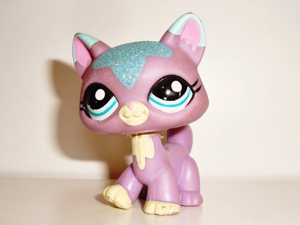 Figurine Little Petshop Hasbro Occasion - Pic Vert Rose Pailleté