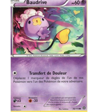 Carte Pokémon Baudrive 60pv 46 114 XY Offensive Vapeur
