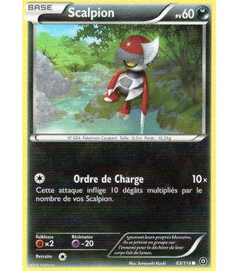 Carte Pokémon Scalpion 60pv 63 114 XY Offensive Vapeur 