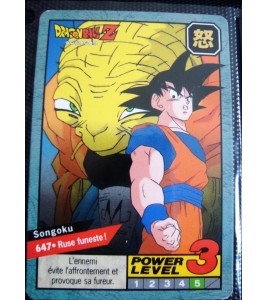 carte dragon ball N°647 SONGOKU  power level 3 