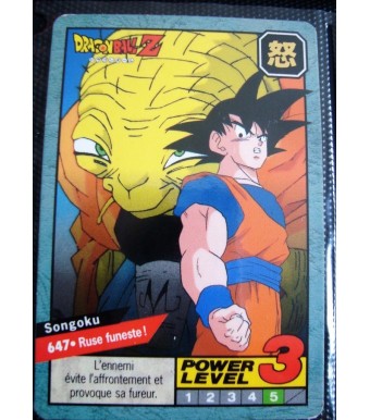 carte dragon ball N°647 SONGOKU  power level 3 