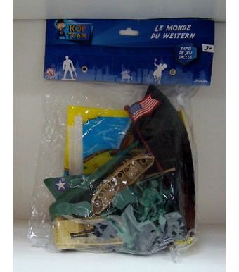sachet figurines militaires en plastique retro avec tapis de jeu 