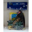 sachet figurines militaires en plastique retro avec tapis de jeu 