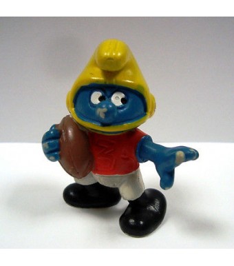 VINTAGE AMERICAN FOOTBALLER SMURF Pitufo Schtroumpf Schlümpf 80's SCHLEICH PEYO 