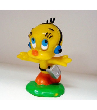 figurine titi & gros  minet avec walkman warner bros bully 1983