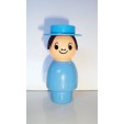 FIGURINE VINTAGE FISHER PRICE RETRO - HOMME AVEC CHAPEAU BLEU (8x3,5cm)