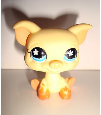 FIGURINE PET SHOP LITTLEST PET SHOP - COCHON JAUNE
