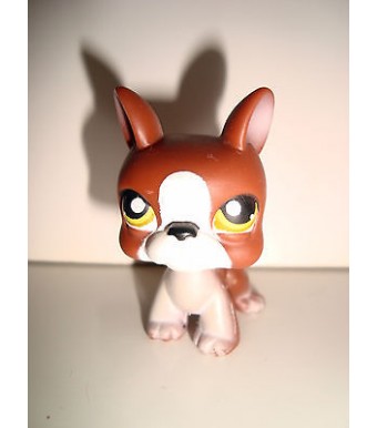 FIGURINE PET SHOP LITTLEST PET SHOP - CHIEN DOG PERO MARRON BLANC
