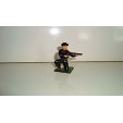 FIGURINE FIGUR STARLUX - SOLDAT BLEU MILITAIRE AVEC FUSIL ACCROUPIS 