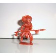 FIGURINE EN PLASTIQUE MONOCHROME SOLDAT ANNEE 70-80 INDIEN ROUGE AVEC LANCE N°75