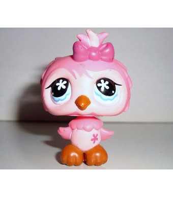 FIGURINE PETSHOP LITTLEST PET SHOP OISEAU BIRD HIBOUX CHOUETTE ROSE OWL