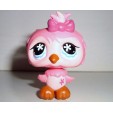 FIGURINE PETSHOP LITTLEST PET SHOP OISEAU BIRD HIBOUX CHOUETTE ROSE OWL
