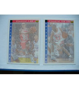 RARE 2 CARTES CHECKLIST NBA BASKET BALL 1993  LISTE DES 128 JOUEURS SAISON 1993