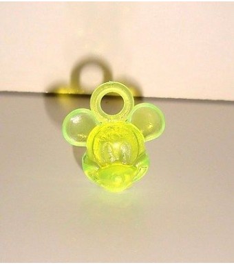 PENDENTIF TRANSLUCIDE JAUNE WALT DISNEY MICKEY MOUSE (2x2cm)