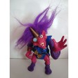 GRANDE FIGURINE TROLL CHEVEUX VIOLET ARTICULE TYCO 1992 (16x9cm)