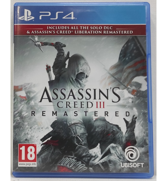 Assassin's Creed III Remastered Jeu PS4 Playstation 4 Sans Notice BC164